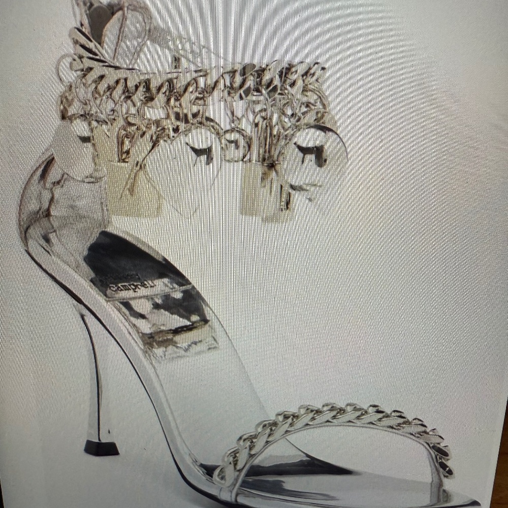 Jeffrey Campbell Silver Charmz Ankle Strap Sandal SZ 10M Orig. $225